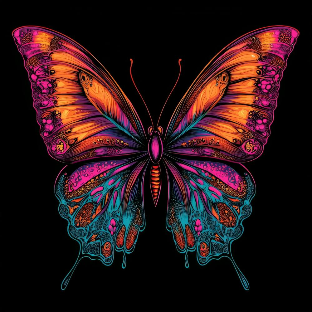 Radiant Butterfly.Generated AI. Wall