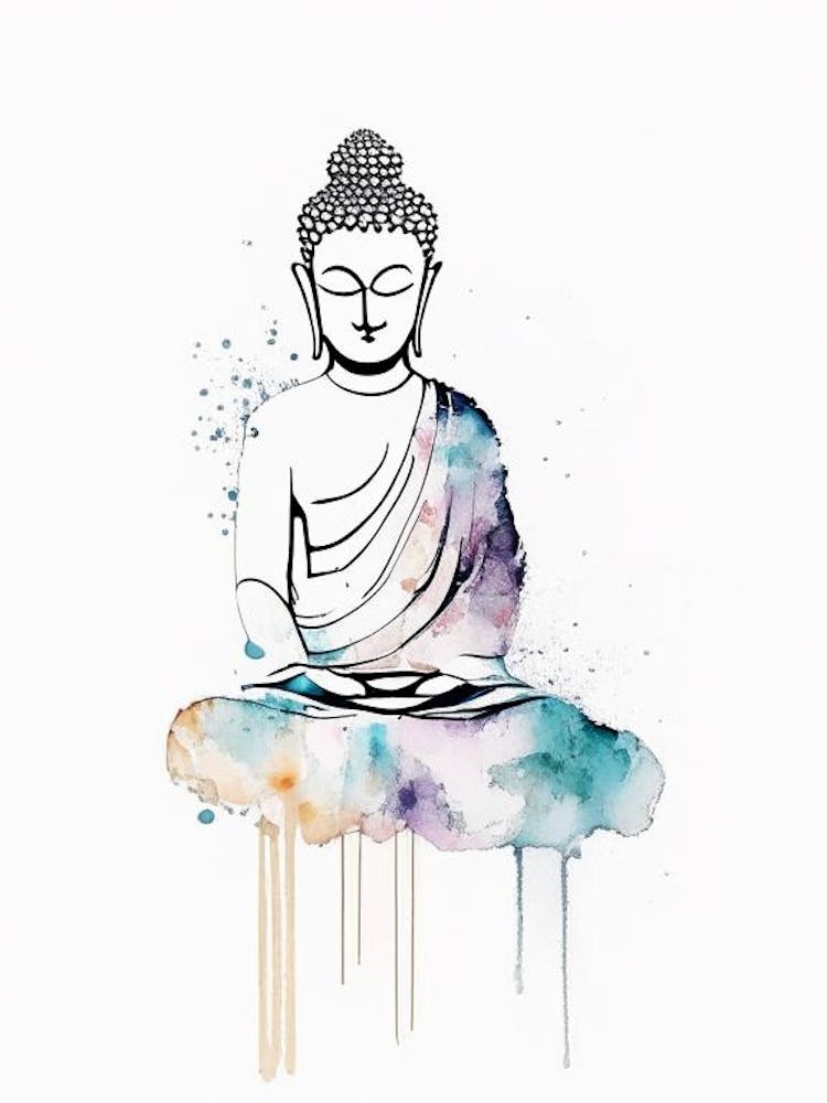 Buddha Symbol Minimal Watercolour
