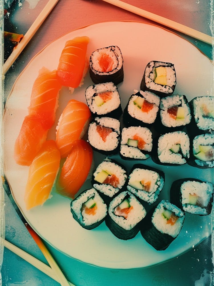 Sushi Mixed Media Collage 1