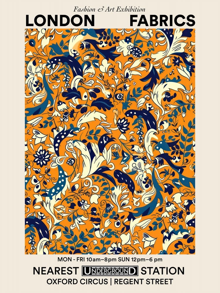 Poster Flores Vista London Fabrics Floral Pattern 4