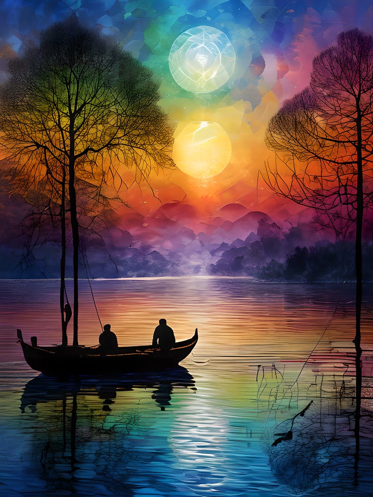 Sunset In A Boat