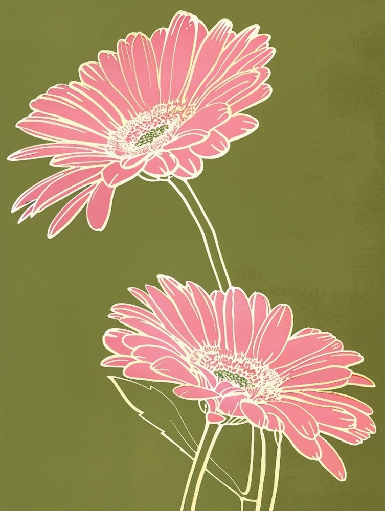 Pink & Green Gerbera Daisy 2
