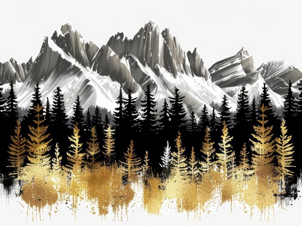 Gold Mountains Painting