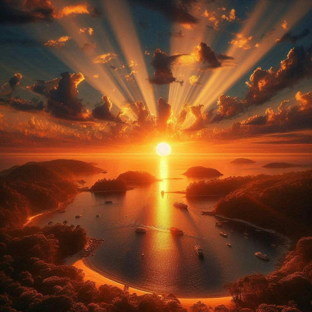 Sunset Over The Ocean