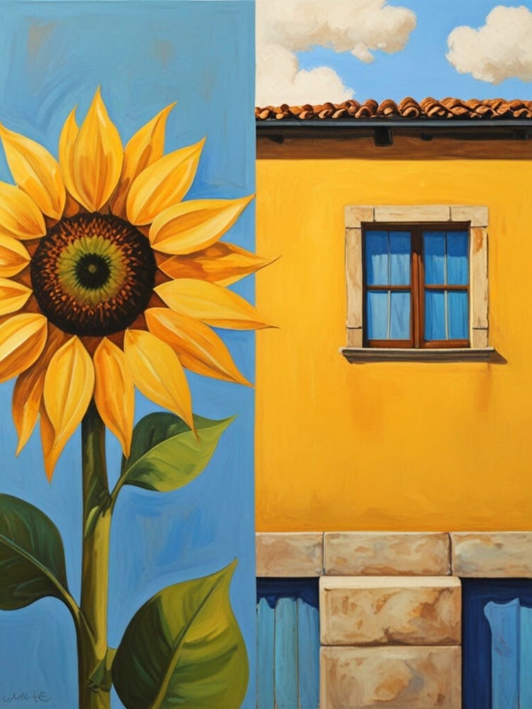 Sunflower In Front Of House 1