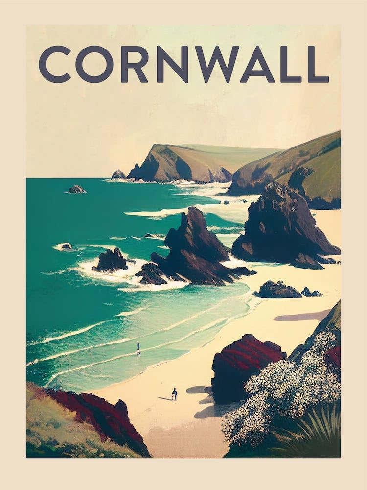 Cornwall Vintage Travel Poster