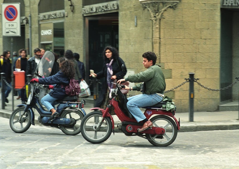 Paninari Riding Scooters In Florence