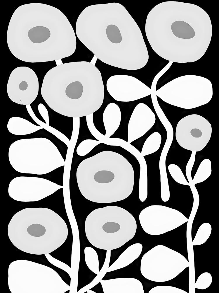 Flowers - Black And White