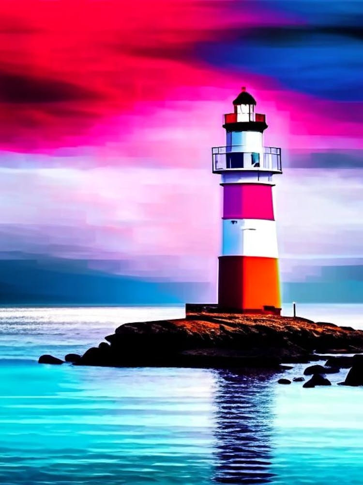 Lighthouse Waterscape Pop Art Photography 2