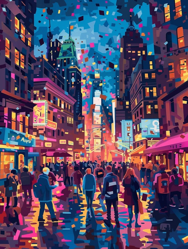New York City At Night, Contemporary Art, Souvenir 1
