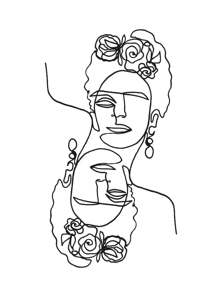 Frida Kahlo Double Line