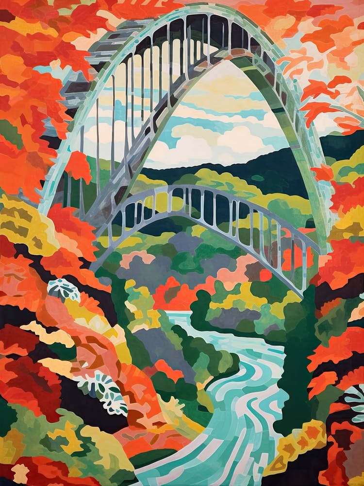 New River Gorge Bridge, West Virgina Colourful 1