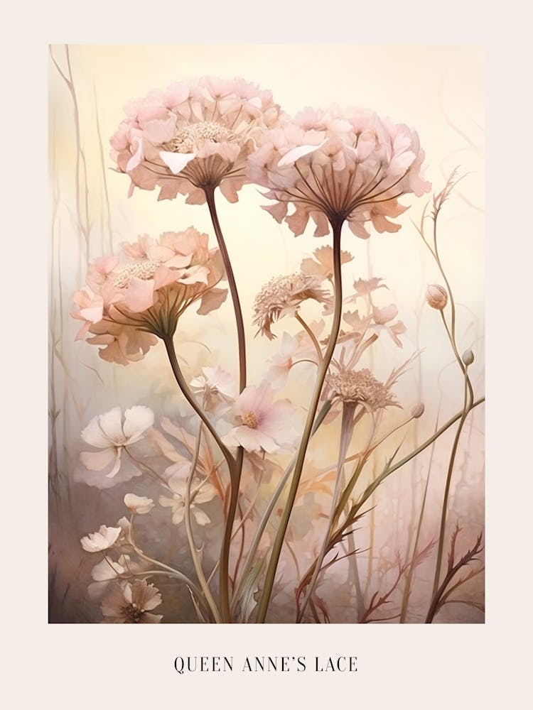 Illustration Florale Queen Anne's Lace 4 - Affiche