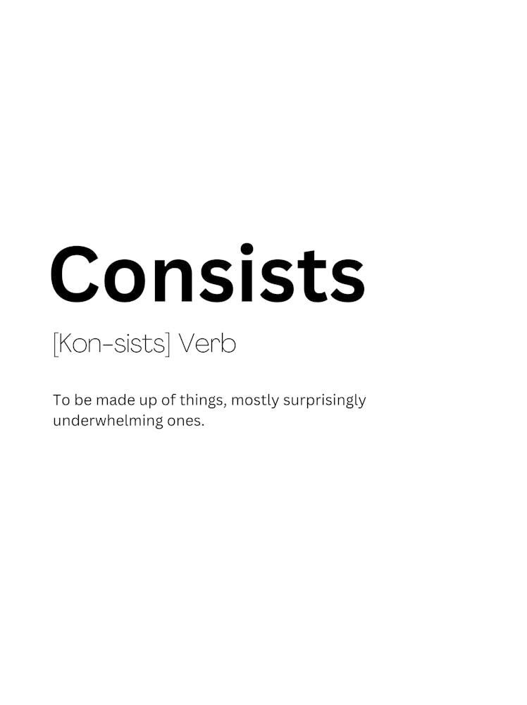 Consists Definition Meaning