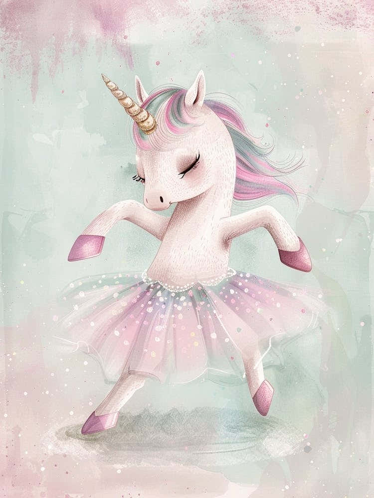 Pastel Unicorn Storybook Style In A Tutu 2