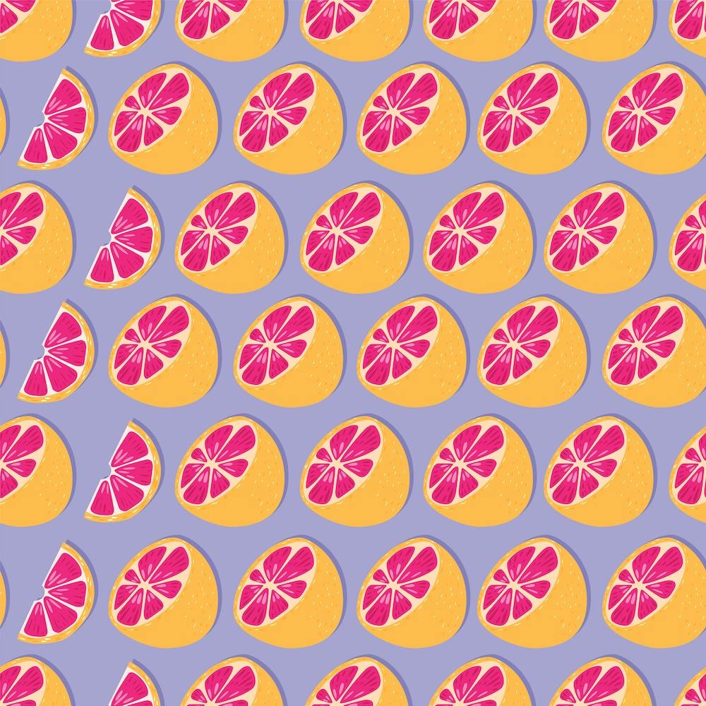 Grapefruit Pattern On Pastel Purple Square