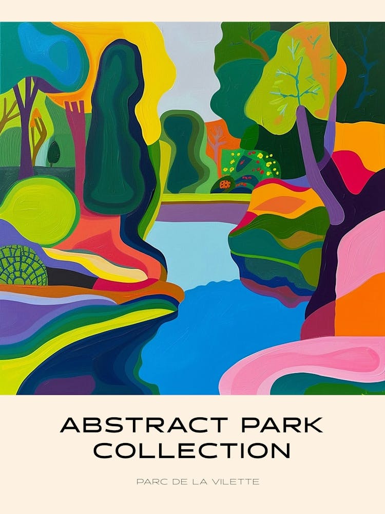 Abstract Park Collection Poster Parc De La Vilette Paris 3