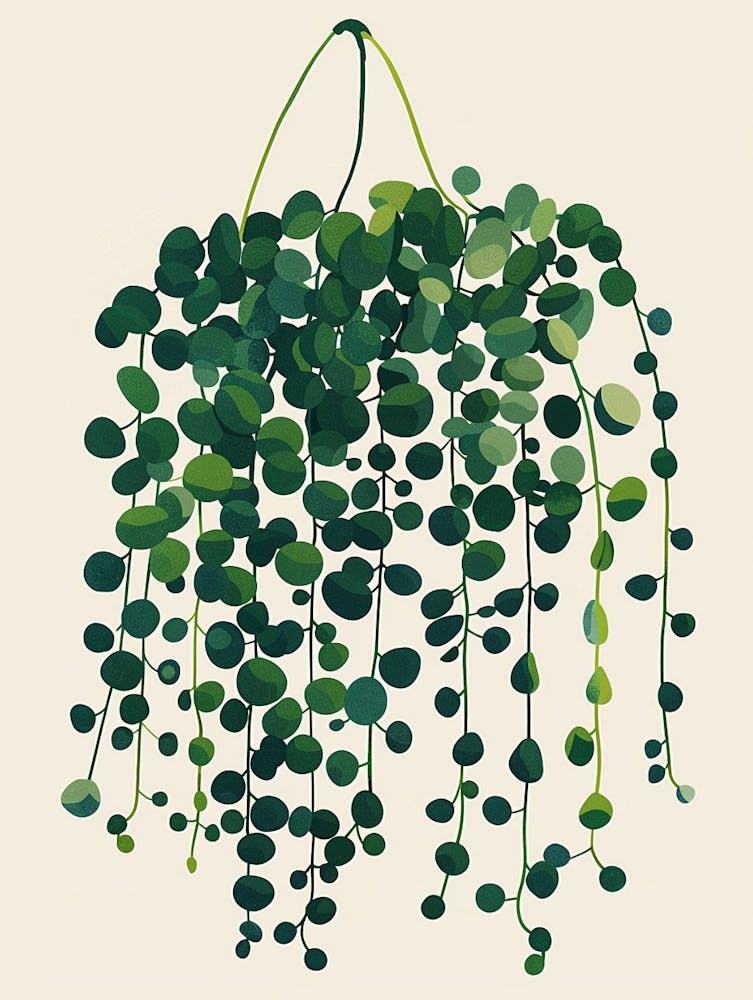 String Of Pearls Plant Minimalist Illustration 6