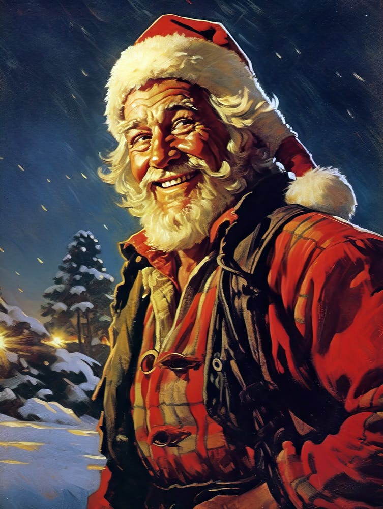 Santa Claus 2, Vintage Retro Poster