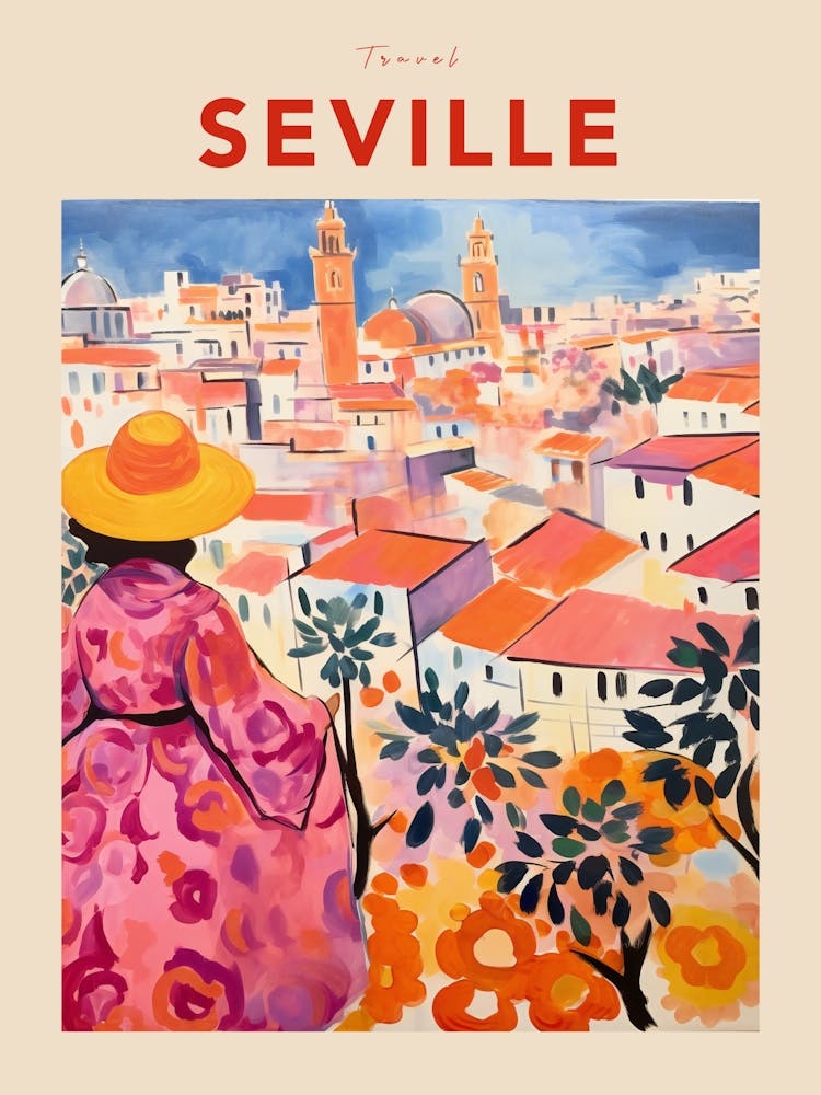 Seville Spain 3 Fauvist Travel Poster