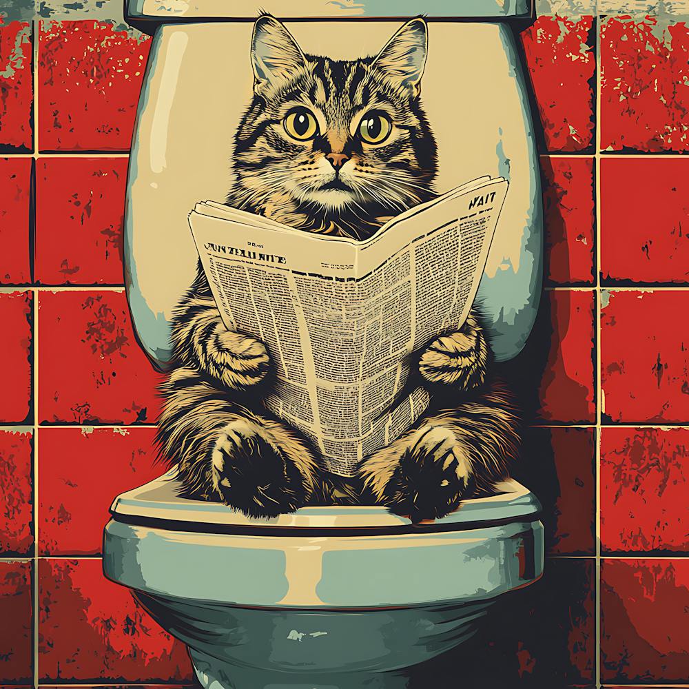 Cat Reading Newspaper 5