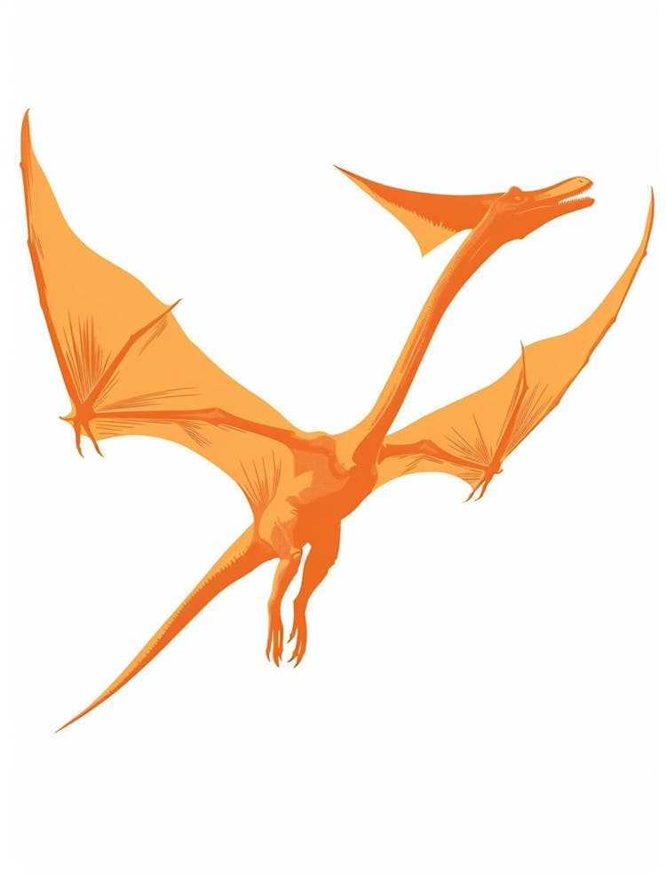 Orange Pterodactyl Silhouette 2