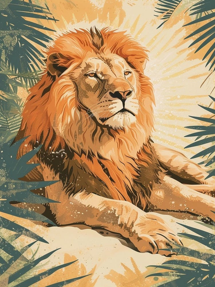 Barbary Lion Acrylic Painting 3