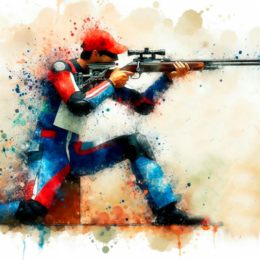 Olympic Shooting In Watercolor 2