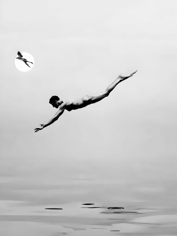 Man Dives Into The Water