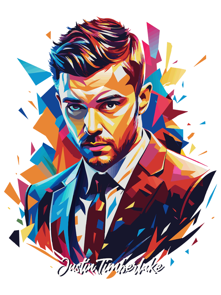 Justin Timberlake 02 Portrait Music Icon Style WPAP Pop Art