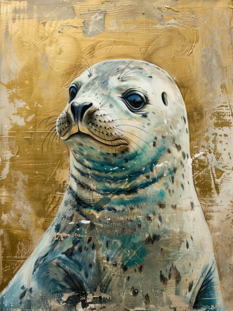 Baby Seal Gold Effect Collage 1