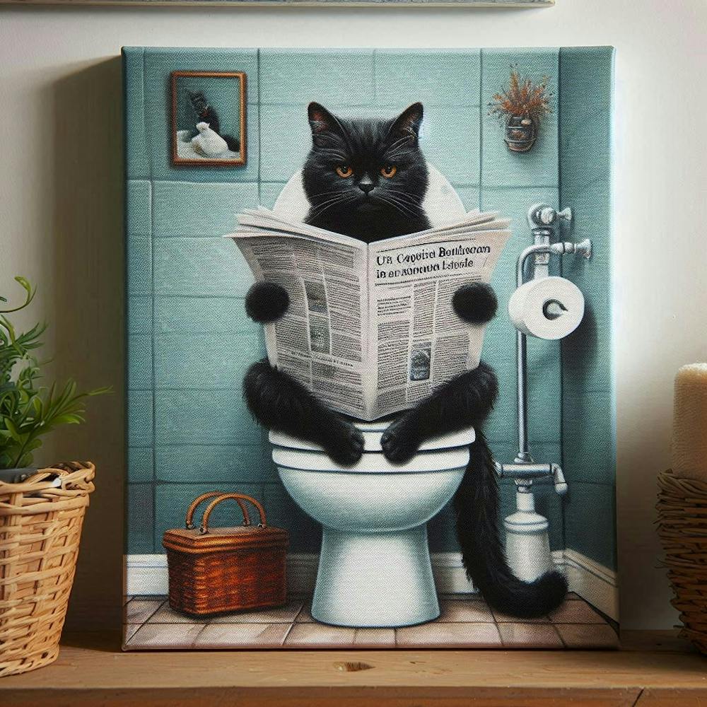 Cat Reading Newspaper 11