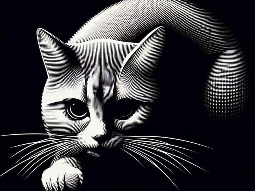 Sneaky cat wall art poster