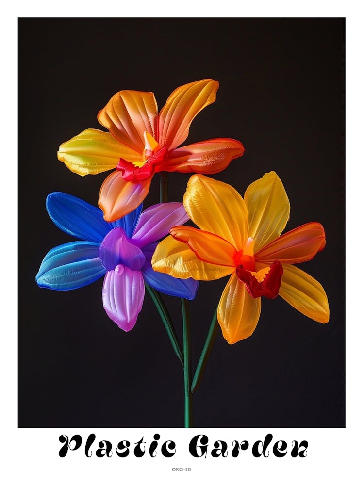 Bright Inflatable Flowers Poster Orchid 2