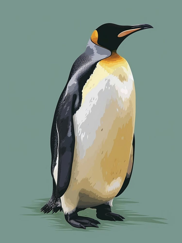 Emperor Penguin Stewart Island Ulva Island Minimalist Illustration 3