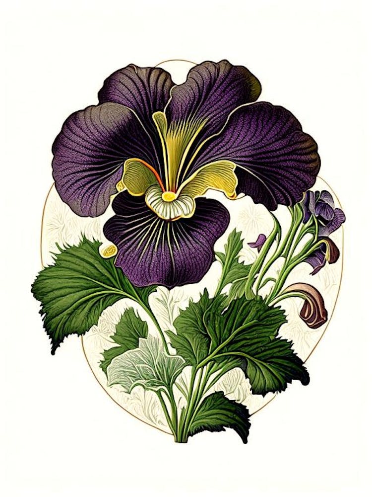 Pansy Wildflower Vintage Botanical 2