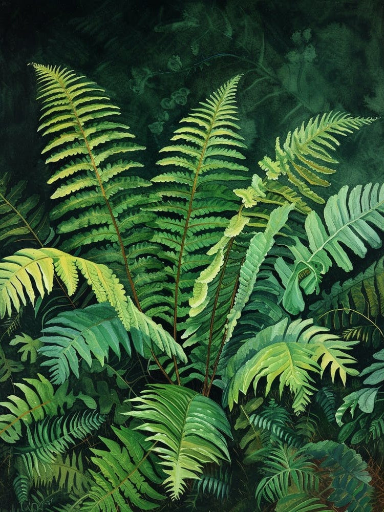 Harts Tongue Fern Painting 4