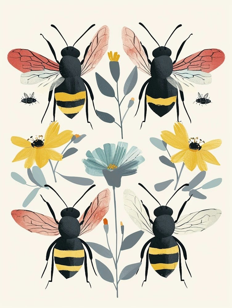 Colourful Insect Illustration Bee 10