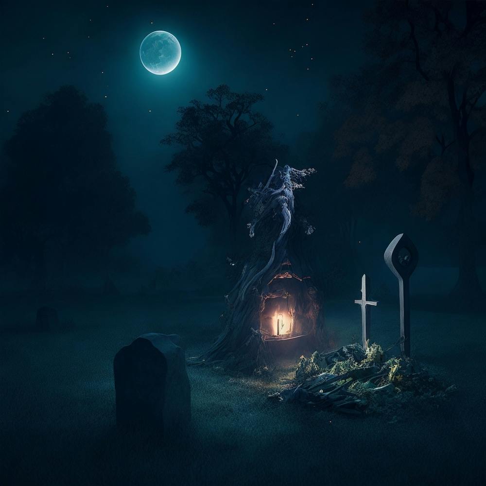 Graveyard With Gravestones