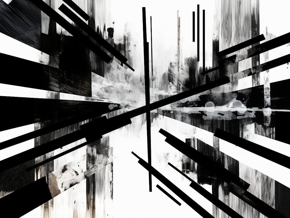 Intersection Abstract Black And White 3