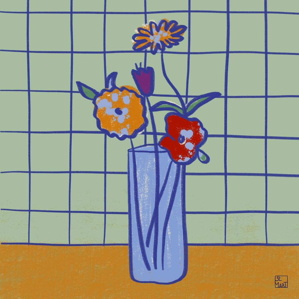 Painted Flowers Square