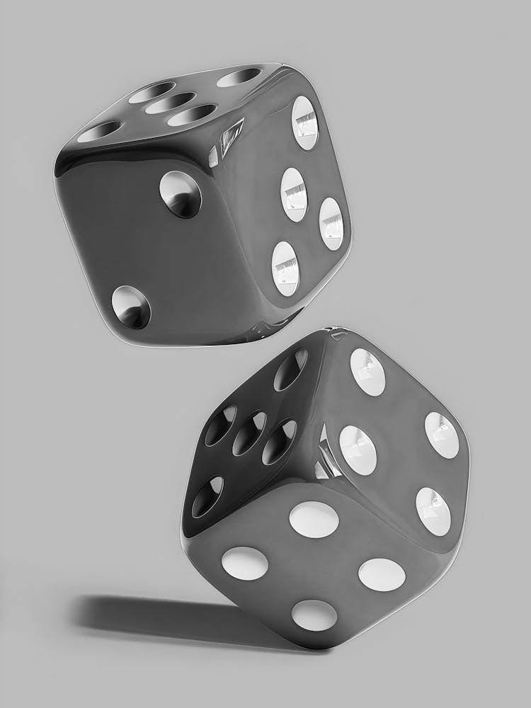Two Dice On Grey Background
