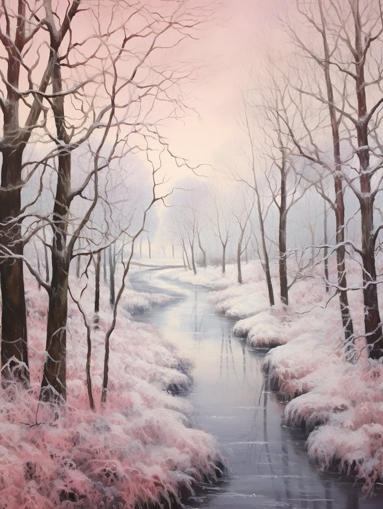 Dreamy Winter Painting Northumberland National Park United Kingdom 2