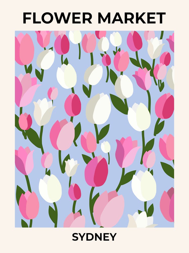 Flower Market Sydney Pink And Blue Tulips