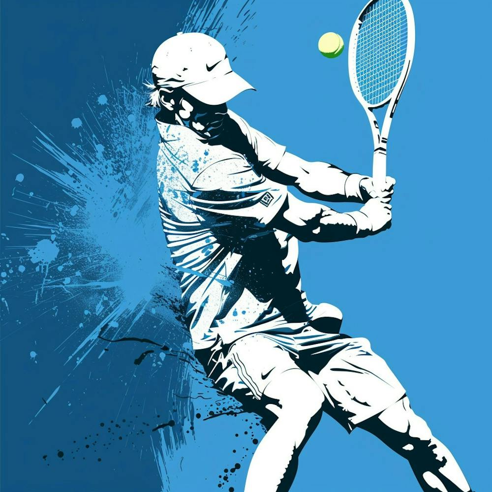 Tennis Player Hitting The Ball