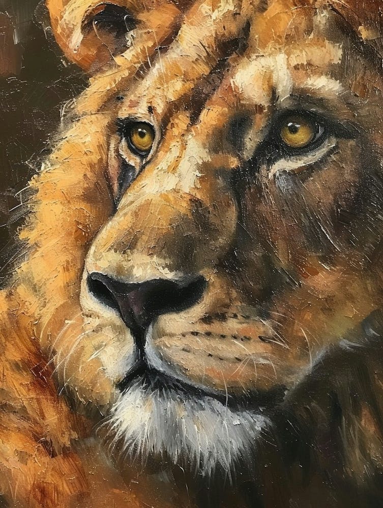 Barbary Lion Portrait Close Up 7