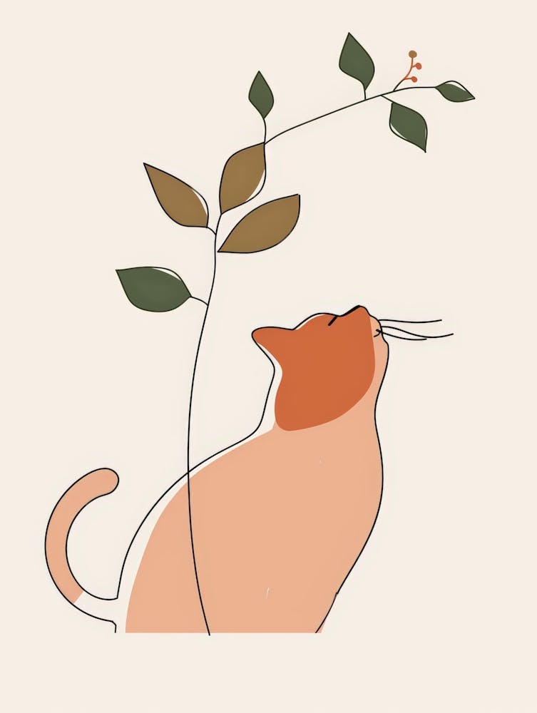 Cat With Leaves 4