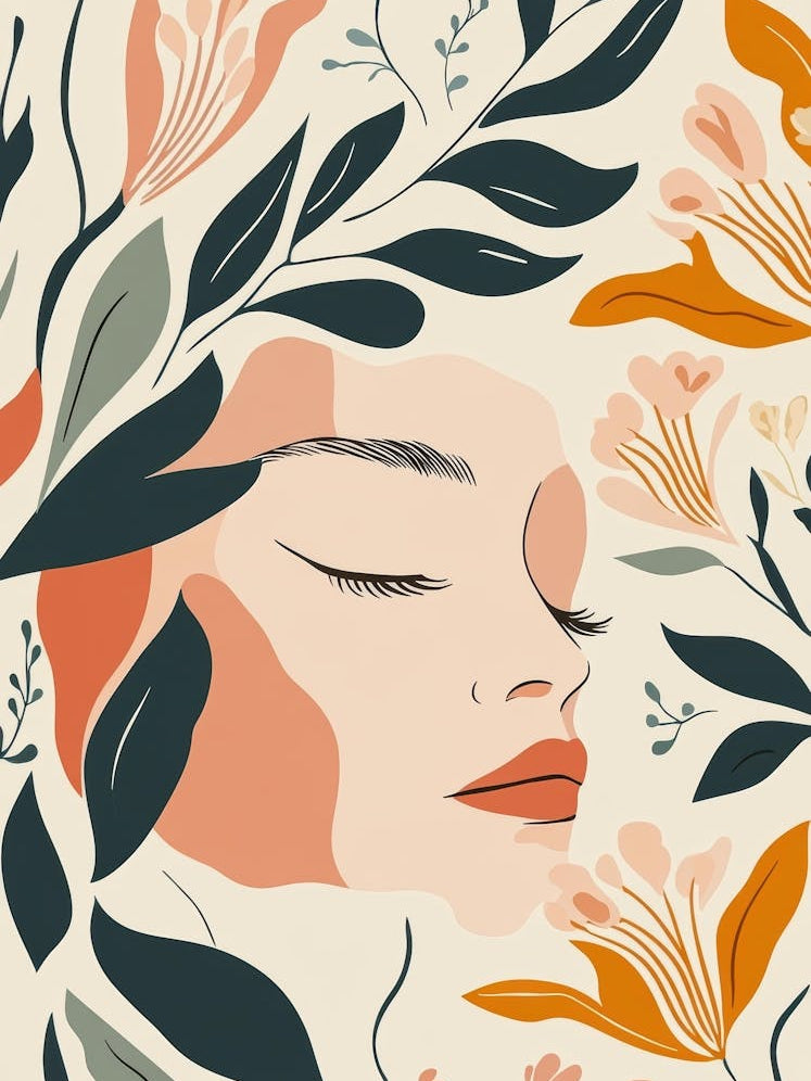 Portrait Of A Woman With Flowers 42