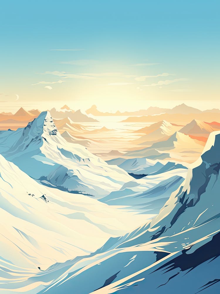 Val Thorens   France, Ski Resort Illustration 3 Simple Style