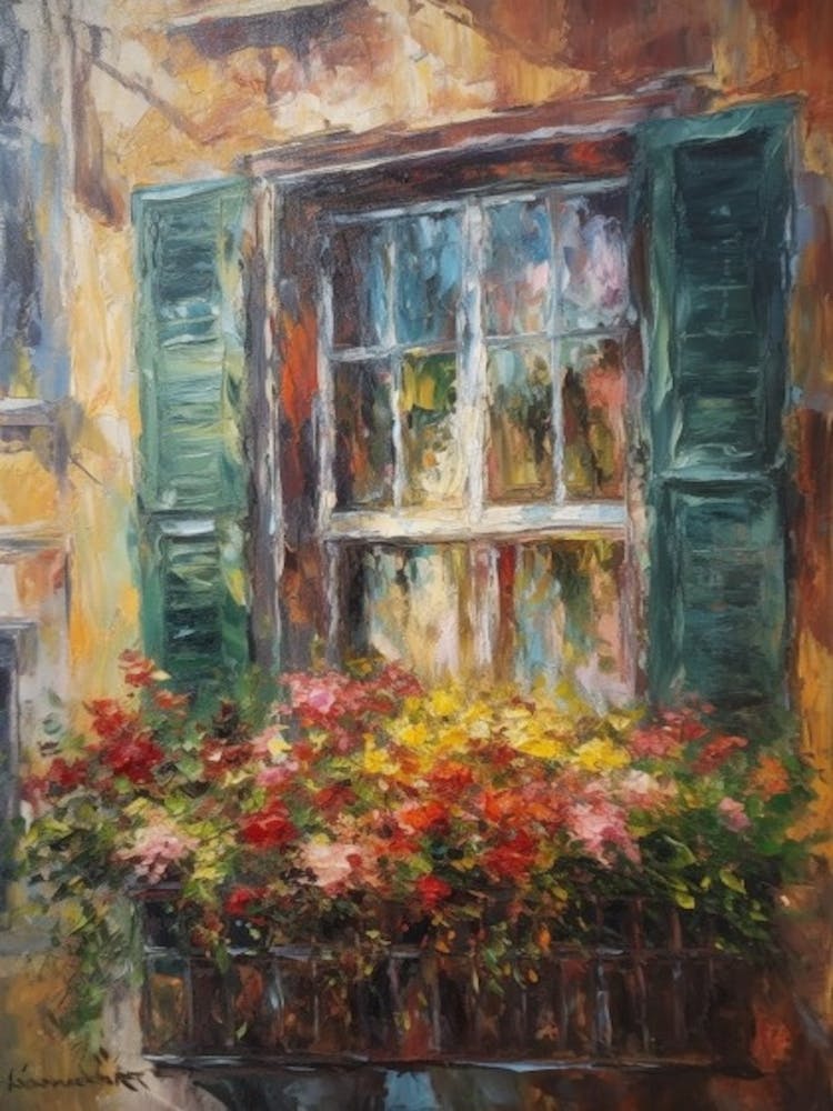 Window View Of Venice In The Style Of Impressionism 3